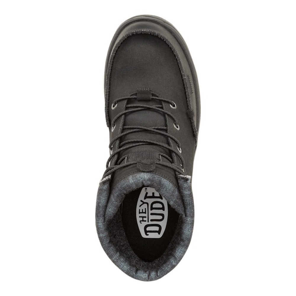 HEY DUDE Bradley Classic Boots Black w/ Plaid Sneaker Men's Size 9 42067-001 NEW - Picture 6 of 10